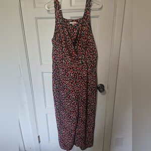Skies Are Blue Black Maxi Dress with Red Floral Print